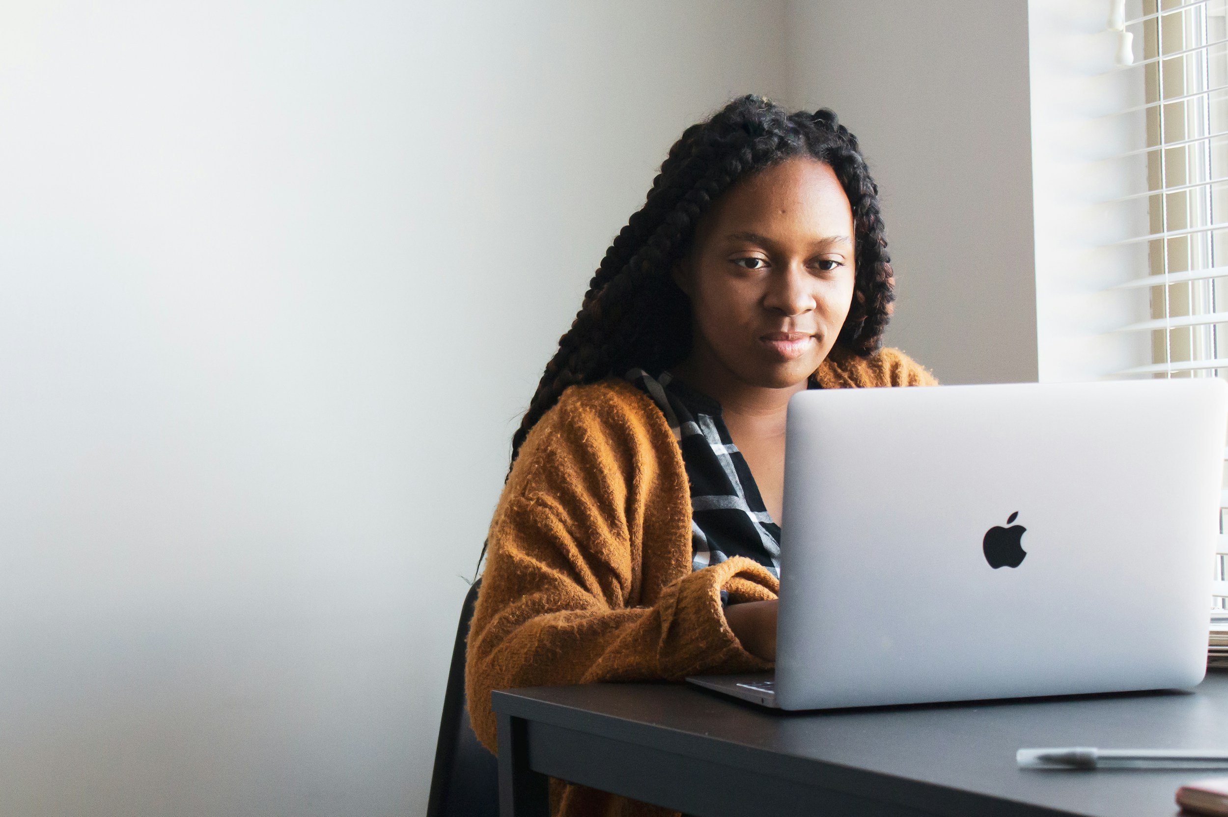 woman on a computer